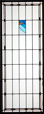 Art-glass panel for a bay window, one of six